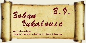 Boban Vukalović vizit kartica